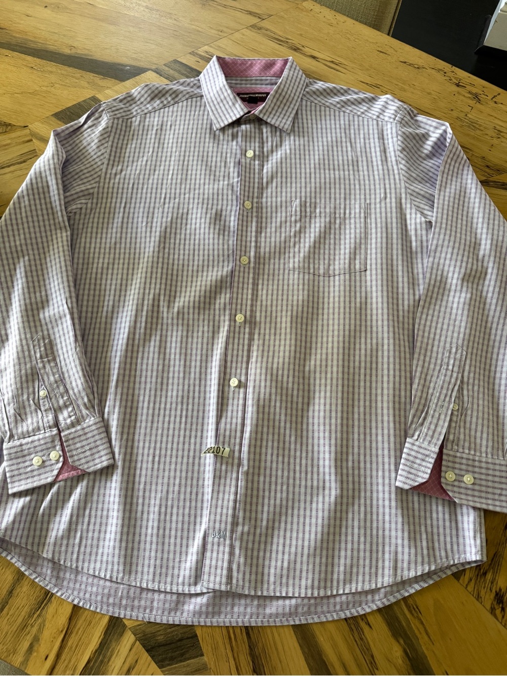 Johnston & Murphy pink and blue button down Shirt xl